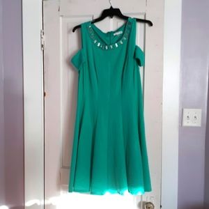Seafoam cold shoulder dress